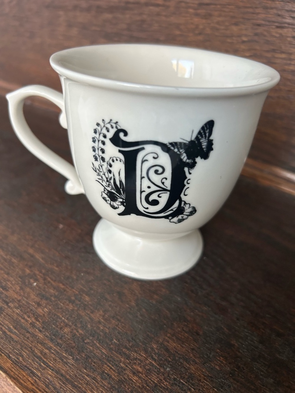 Anthropologie Letter D Footed Mug.